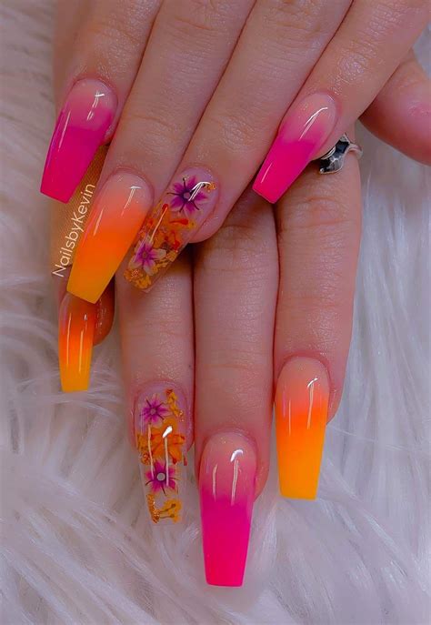 Pink And Orange Nail Ideas Orange Is Really An Unusual Color For A