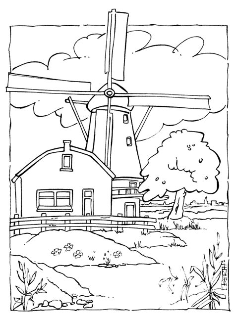 Kleurplaat B Molen de Weert Kleurplaten, Kleurboek, Canvas ideeën