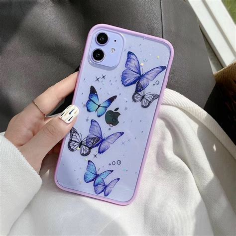 Ins Bling Butterfly Case Butterflies Cover For Iphone 11 Pro Max Xr X