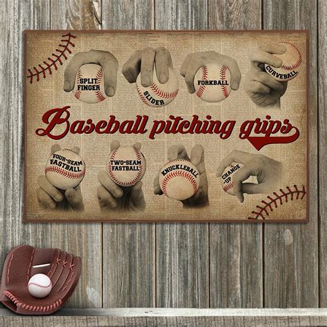 Baseball Pitching Grips Custom Poster Poster Art Design