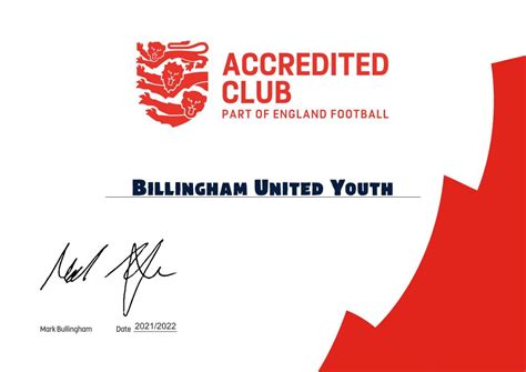 England Football Accredited Billingham United