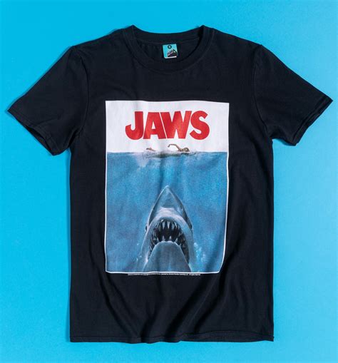Mens Jaws Shark Black T Shirt