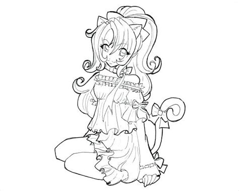 Anime Cat Girl Coloring Pages At Free Printable