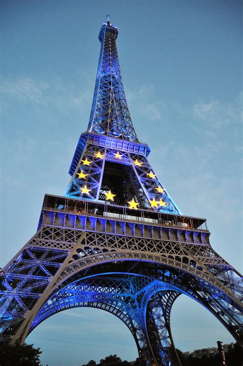 The Eiffel Tower In Blue 12 Seen In Paris France This Flickr