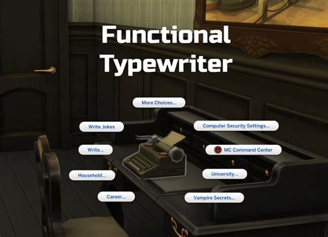 Functional Typewriter Sims 4 Functional Objects Mods Enhance Sim