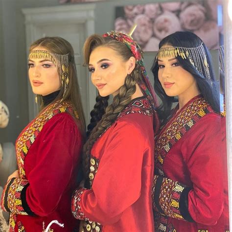 Turkmen Traditional Garment Turkmenistan Turkic Languages Golden