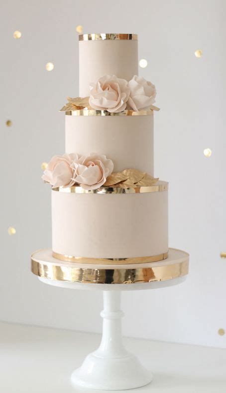 Cream And Gold Trimmings Wedding Cake 3 Tier For More
