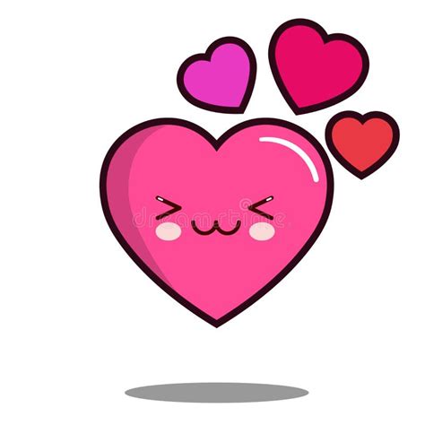 Vector Plano Del Diseño Del Amor Del Emoticon Del Corazón Del Personaje