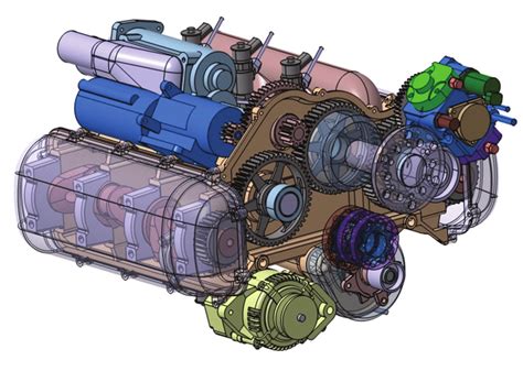 Visualization Of The New Construction Of The Opposed Piston Engine