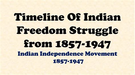 Timeline Of Indian Freedom Struggle History Of Modern India