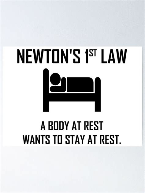 Newtons First Law Funny Physics Joke Poster By The Elements