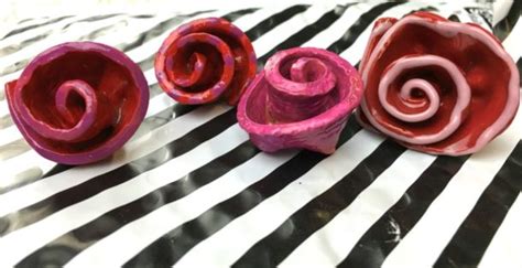 Polymer Clay Rose Rings Crafty Chica