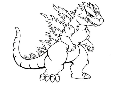 Monster Godzilla Coloring Page Coloring Page Free Printable Coloring