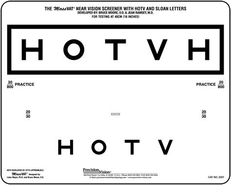 Massvat Screening With Hotv And Sloan Letters Precision Vision