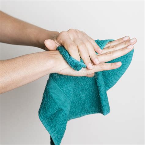 Drying Hands With A Towel Stock Image Image Of Motel 11327807