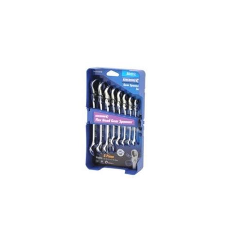 Flex Head Spanner Set 8pc Met Single Way Gear Ringopen End Kincrome