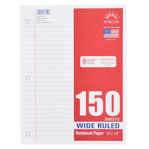 Wide Ruled Filler Paper 150 Sheets Campus Bookstore Fayetteville