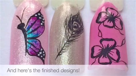 How To Draw Freehand Nail Art With Acrylic Paint Youtube