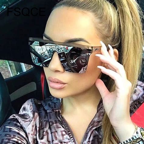 oversized flat top sunglasses women luxury 2019 unique mens sun glasses brand designer shield