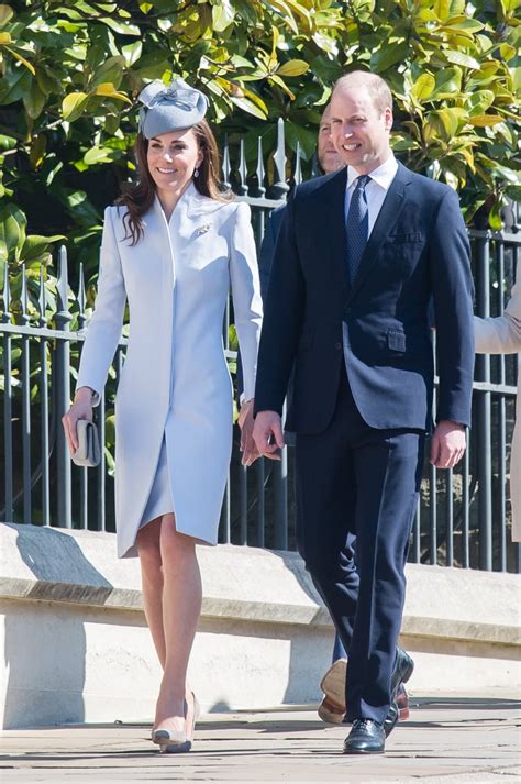 Kate Middleton Blue Coat On Easter 2019 Popsugar Fashion