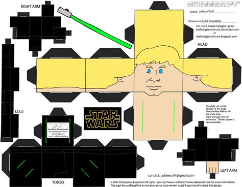 Luke Skywalker Paper Toy Free Printable Papercraft Templates