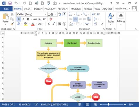 Microsoft Word Flowchart Template Free Download Aashe