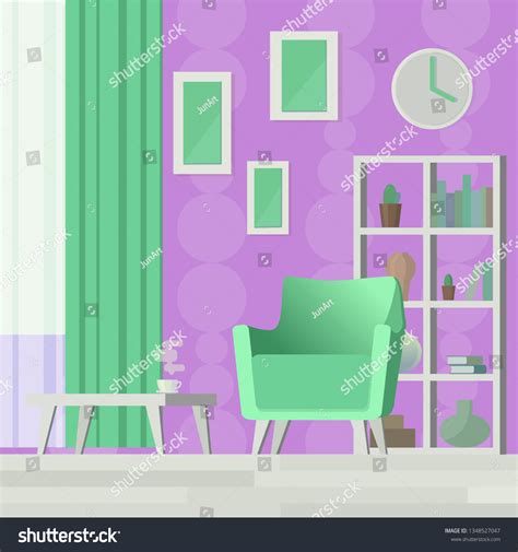 Illustration Modern Living Room Stock Vector Royalty Free 1348527047