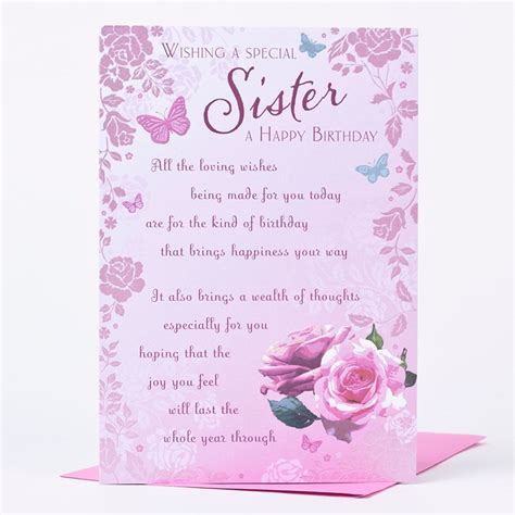 Maybe you would like to learn more about one of these? Birthday Card - Sister Pink Rose | Only 89p