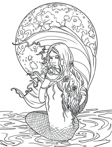 Mermaid Adult Coloring Pages At Free Printable