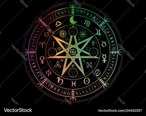 Wiccan Symbol Of Protection Set Of Mandala Wicca Vector Image