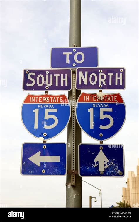 Signs For Interstate 15 In Las Vegas Nevada Stock Photo Alamy