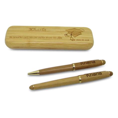 Personalized Graduation Wood Double Pen Set Engraved Wood Etsy