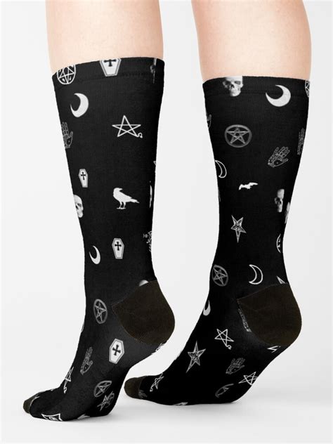 Goth Symbols Pattern Socks By Stilleskygger Redbubble