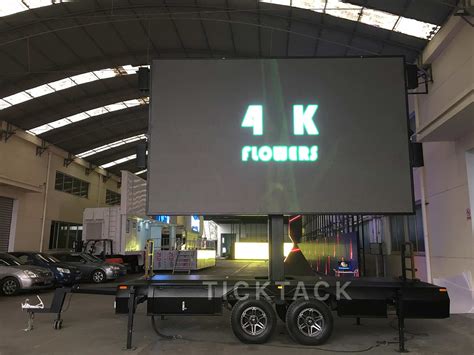 Mobile Led Screen Trailer For Sale Hydraulic Lift And Rotate Ticktack