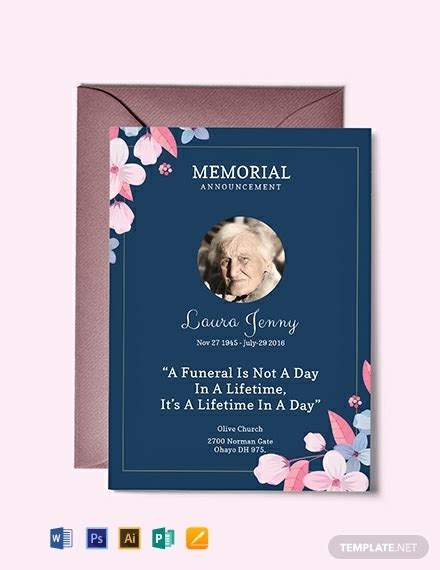 Templates Paper Funeral Invitation Card Editable Ms Word And Photoshop