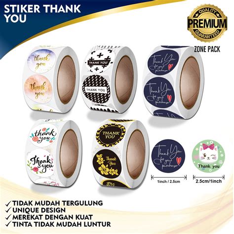 Jual 1 Roll 500 Pcs Stiker Label Tulisan Thank You For Your Order