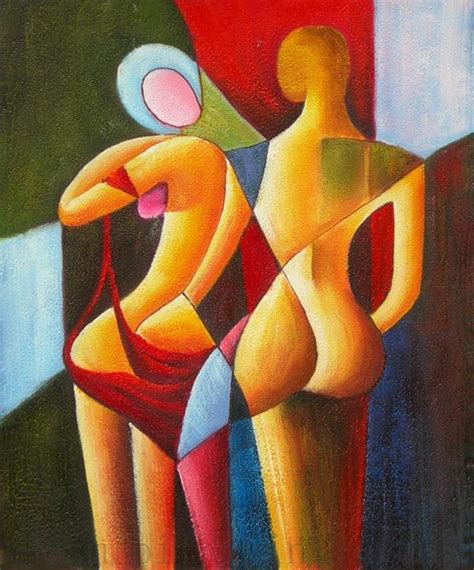 Hand Painted Modern Abstract Nude Portrait Figure Oil Painting Handmade Wall Art Couple Sexy