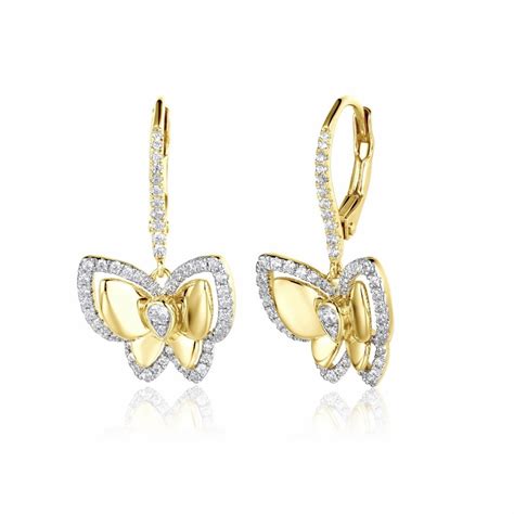 Diamond Butterfly Dangle Earrings Papas Jewelers