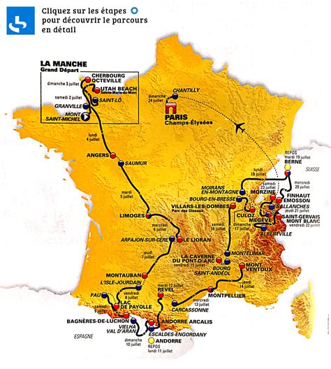 Carte interactive de la france fluviale. Carte détaillée du tour de France » Vacances - Arts ...