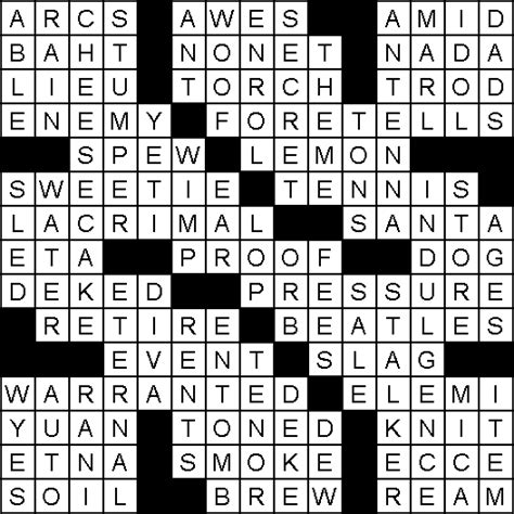 Solution For Crossword Puzzle Of June 19 2022