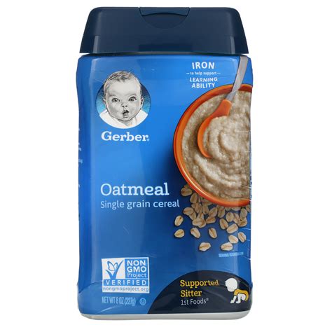 Gerber Oatmeal Single Grain Cereal 8 Oz 227 G Iherb