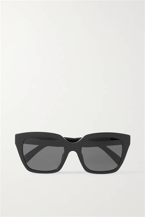 celine oversized square frame acetate sunglasses in black modesens