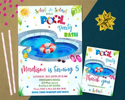 How To Create A Fun Pool Party Invitation Free Sample Example And Format Templates