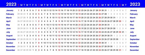 Plantilla De Planificador De Calendario Lineal Simple Anual Para 2023