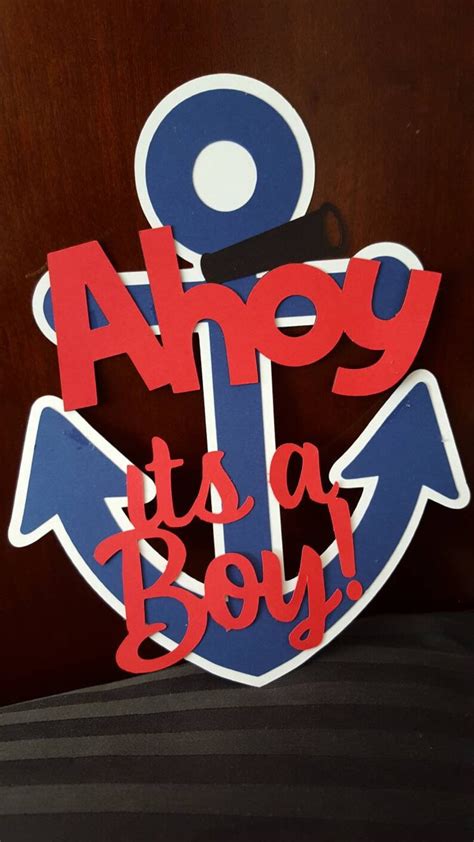 Ahoy Its A Boy Cake Topper Nautical Baby Shower Sailor Baby Etsy