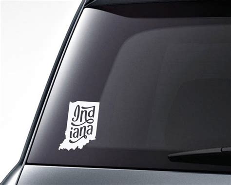 Indiana Car Decal Indiana Decal Indiana Sticker Etsy