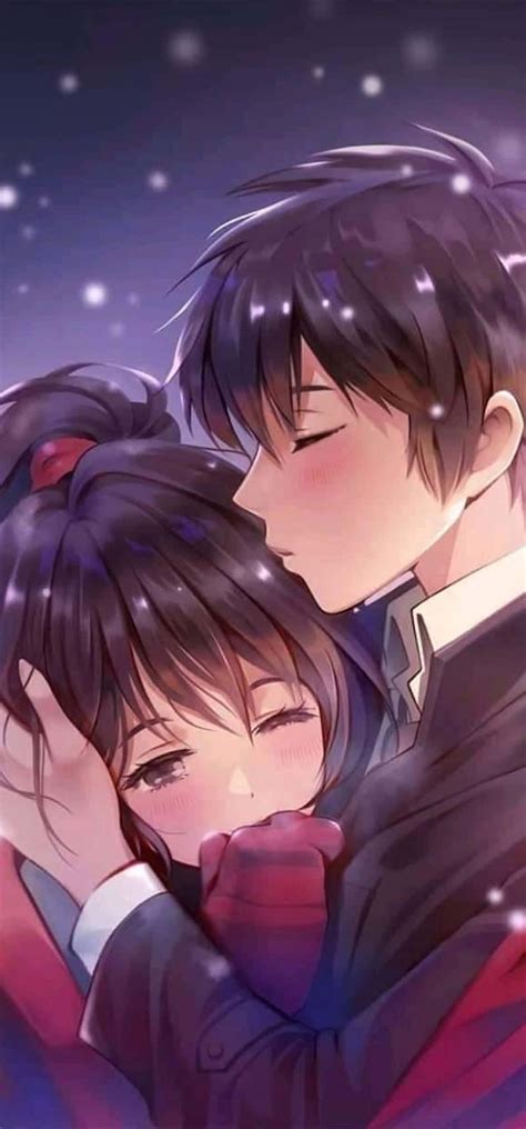 Download A Romantic Anime Couple Enjoying A Moment Of Bliss Wallpaper