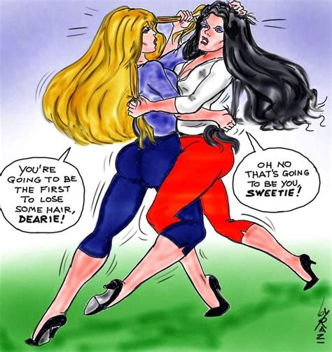 Coming To Grips Fran Vs Lois Round By Brollywacker Catfight Cartoon Art Deviantart
