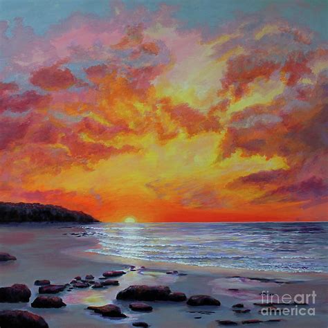 Sunset Beach Painting By Sandra Francis Fine Art America