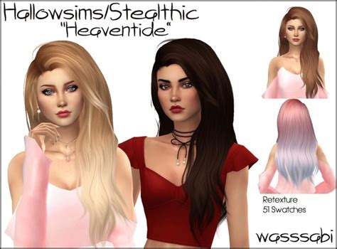 Hallowsims And Stealthic Heaventide Hair Retexture At Wasssabi Sims